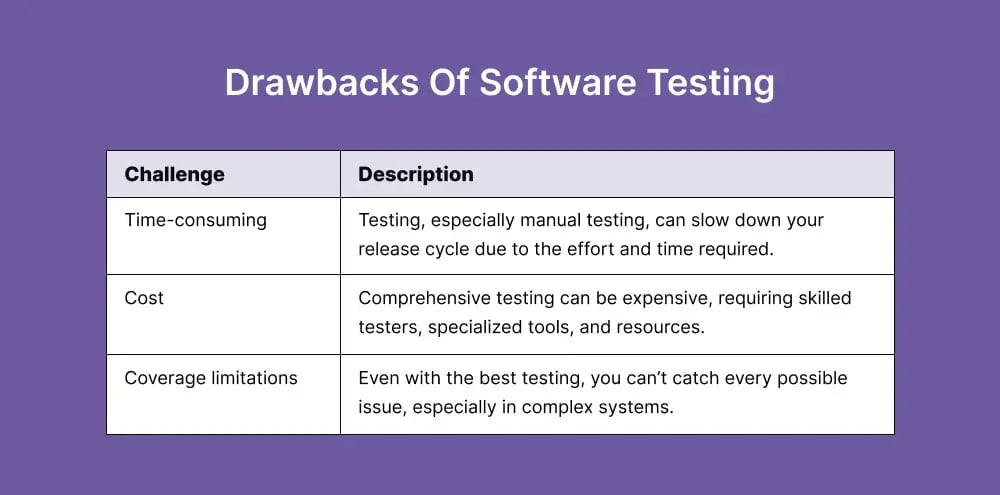 software-testing-drawbacks